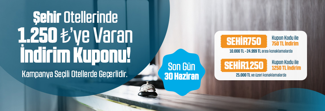 Seçili Otellerde 10.000 TL Ve Üzeri 750 TL , 25.000 TL Ve Üzeri Rezervasyonlar İçin 1250 TL Kupon Verilecektir.