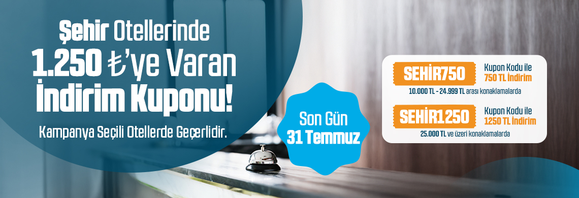 Seçili Otellerde 10.000 TL Ve Üzeri 750 TL , 25.000 TL Ve Üzeri Rezervasyonlar İçin 1250 TL Kupon Verilecektir.