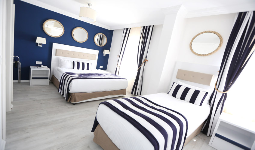 En fazla 3 yetişkin + 1 bebek (0-2 yaş) veya 2 yetişkin + 1 çocuk + 1 bebek (0-2 yaş).